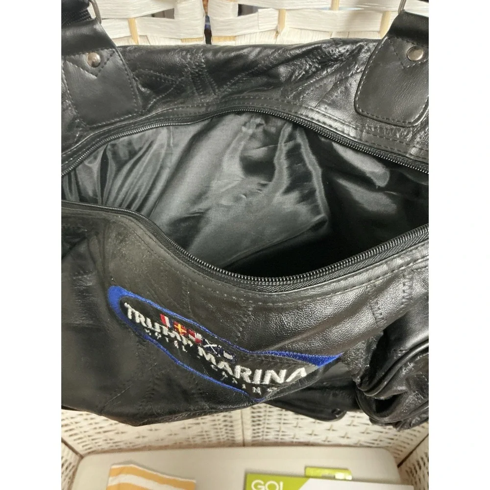 Vintage Trump Marina Hotel Casino Leather Duffle Travel Bag,‎ Atlantic City NJ